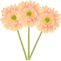 DK Design Kunstbloemen boeket Gerbera - 8x - 72cm - zalmkleurig - Real Touch - kunst zijdebloemen