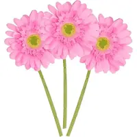 DK Design Kunstbloem Gerbera - 5x - 72cm - roze - Real Touch - kunst zijdebloemen