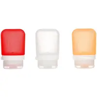 Human Gear - GoToob+ 3-Pack Small - reisflesje - flacon - lekvrij - lichtewicht - herbruikbaar - 53ml - Clear / Red / Orange