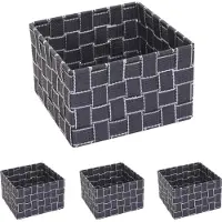 MCW Set van 4 opbergmanden -C37, decoratieve mand opbergplank mand decoratie 12x19x19cm ~ donkergrijs