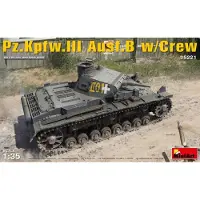 MiniArt Modelbouwpakket Militaire voertuigen - 35221 Pz. Kpfw. III Ausf. B met Bemanning WWII - Duitse Middelzware Tank met 5 Figuren Plastic - 1:35 - Modelbouw