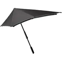 Senz Large Stick Stormparaplu black reflective