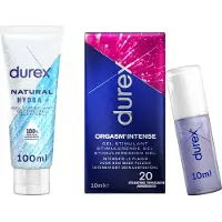 Durex - 2 Glijmiddelen - Voor Een Sensuele Aanraking - Waterbasis - Natural 100ml - Intense Orgasm Stimulerende Glijmiddel 10ml - Voordeelverpakking