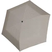 Doppler Paraplu 'Carbonsteel Mini Slim' lichtgrijs / wit