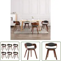The Living Store Eetkamerstoelen, 6 stuks. Beuken en stof, grijs