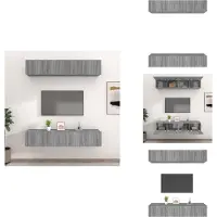 vidaXL Tv-meubelen 4 st Grijs Sonoma Eiken TV Kast - Wandmontage - Tv Stand - Houten Tv Tafel - Grijze Tv Kast
