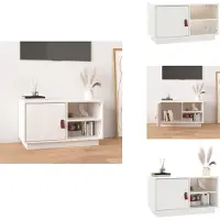 vidaXL Tv-kast - Tv-kasten - Tv-meubel - Hifi-meubel - Tv-meubel 70x34x40 cm massief grenenhout wit