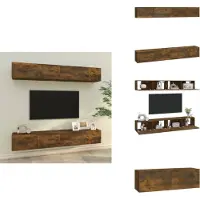 vidaXL Tv-kast - Tv-kasten - Tv-meubel - Tv-meubel Met LED-verlichting - Tv-wandmeubels 4 st 100x30x30 cm gerookt eiken