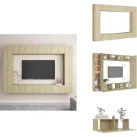 vidaXL Tv-meubelset - Tv-meubelsets - Tv Meubelset - Tv Meubelsets - 8-delige Tv-meubelset bewerkt hout sonoma eikenkleurig