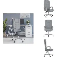 vidaXL bureaustoel met massagefunctie, lichtgrijs, stof - Bureaustoelen
