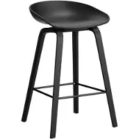 HAY Aas 32 2.0 Barkruk 65 Cm Zwart Gelakt Eiken / Zwart/zwart - Barkrukken Gerecycled Polypropyleen Black - AA007-D168-AA51-01UF