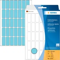 Herma Multipurpose-etiketten, 12 x 30 mm, blauw, permanent hechtend, om met de hand te - 2 stuks