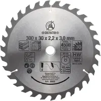 Kraftmann 3955 hardmetalen zaagblad, diameter 300 mm, 30 tanden