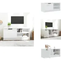 vidaXL Tv-kast - Tv-kasten - Tv-meubel - Hifi-meubel - Tv-meubel 80x35x36,5 cm bewerkt hout hoogglans wit