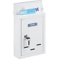 Relaxdays wandbrievenbus - met naambordje - metaal - slot - 2 sleutels - 26,5 x 19 x 6,5 cm - wit