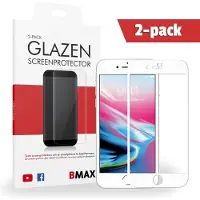 BMAX 2-pack iPhone 8 Glazen Screenprotector - Full Cover - Wit