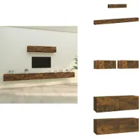 vidaXL Tv-kast - Tv-kasten - Tv-meubel - Hifi-meubel - 6-delige Tv-meubelset bewerkt hout gerookt eikenkleurig