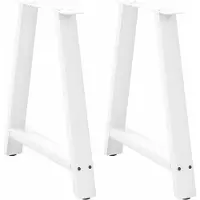 vidaXL Eettafelpoten 2 st A-vormig 70x(72-73) cm staal wit