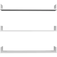 En.casa Wandplank set van 3 Höganäs 12x120x15 cm wit