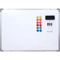 MCW Whiteboard -C84, magnetisch memobord prikbord, incl. accessoires ~ 60x45cm