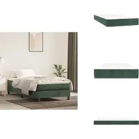 vidaXL Pocketveringmatras - Pocketveringmatrassen - Matras - Pocketvering Matras - Pocketveringmatras 90x200x20 cm fluweel donkergroen
