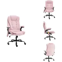 vidaXL Massagestoel voor kantoor, roze fluweel - Kantoelstoelen