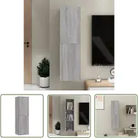 The Living Store TV-wandmeubel - Grijs Sonoma Eiken - 30.5x30x110 cm