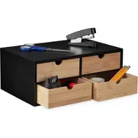 Relaxdays bureau organizer - met 4 lades - bureau bakje - opbergbak kantoorartikelen