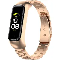 Strap-it Stalen Smartwatch bandje - Geschikt voor Samsung Galaxy Fit 2 stalen bandje - rosé goud - Horlogeband / Polsband / Armband