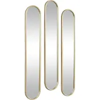 OZAIA Set van 3 ovale spiegels van metaal - B23 x H120 cm - Goudkleurig - JAYLEN
