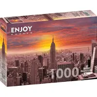 Enjoy Puzzle Sunset Over New York Skyline Puzzel (1000 stukjes)