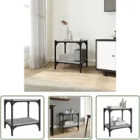 The Living Store Industrieel TV-meubel - 40x33x41 cm - Grijs Sonoma Eiken - Duurzaam materiaal