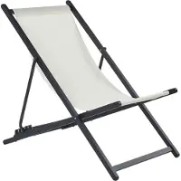 Beliani LOCRI II - Strandstoel - Beige/Zwart - Polyester