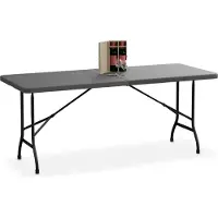 Relaxdays inklapbare tuintafel, antraciet-grijs