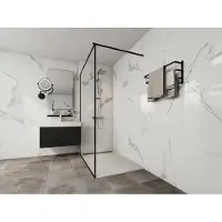 Vente-unique Opzet- of inbouwdouchebak van hars – Wit – 140 x 90 cm - Snijdbaar - LYROSA