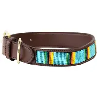 Kentucky Dogwear - Hondenhalsband - Handgeknoopte Parels - Lichtblauw - Maat L - 62cm - Hondenriem