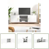 The Living Store Kast - Tv Meubel - Tv-meubel 150x30x50 cm bewerkt hout wit - Salontafel - Houten Tv Stand - Witte Tv Tafel