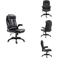 vidaXL bureaustoel, zwart, kunstleer - Bureaustoelen