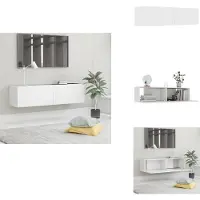 vidaXL Tv-meubel - Tv-meubels - Tv-meubelen - Tv-meubilair - Tv-meubel 120x30x30 cm bewerkt hout wit