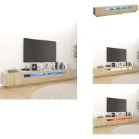 vidaXL Tv-kast - Tv-kasten - Televisiekast - Televisiekasten - Tv-meubel met LED-verlichting 260x35x40 cm sonoma eikenkleurig