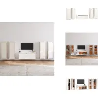 vidaXL Tv-kast - Tv-kasten - Tv-meubel - Hifi-meubel - Tv-meubelen 5 st massief grenenhout wit