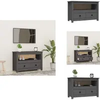 vidaXL Tv-meubel - Tv-meubels - Tv Standaard - Tv Unit - Tv-meubel 79x35x52 cm massief grenenhout grijs