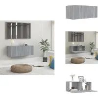 vidaXL Tv-kast - Tv-kasten - Tv-meubel - Tv-meubel Met LED-verlichting - Tv-meubel 80x30x30 cm bewerkt hout grijs sonoma eikenkleurig