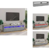 vidaXL Tv-kast - Tv-kasten - Tv-meubel - Tv-meubel Met LED-verlichting - Tv-meubelen met LED-verlichting 2 st 75x35x40 cm grijs sonoma