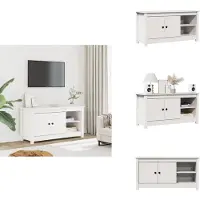 vidaXL Tv-kast - Tv-kasten - Tv-meubel - Hifi-meubel - Tv-meubel 103x36,5x52 cm massief grenenhout wit