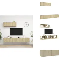 vidaXL Tv-kast - Tv-kasten - Televisiekast - Televisiekasten - Tv-meubelen 3 st bewerkt hout sonoma eikenkleurig