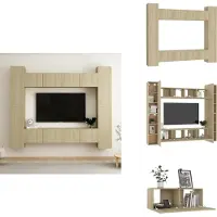 vidaXL Tv-meubelset - Tv-meubelsets - Tv Meubelset - Tv Meubelsets - 8-delige Tv-meubelset bewerkt hout sonoma eikenkleurig