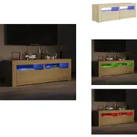 vidaXL Tv-kast - Tv-kasten - Televisiekast - Televisiekasten - Tv-meubel met LED-verlichting 120x35x40cm sonoma eikenkleurig