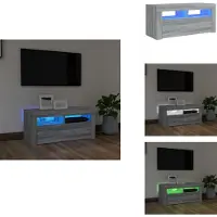 vidaXL Tv-kast - Tv-kasten - Tv-meubel - Tv-meubel Met LED-verlichting - Tv-meubel met LED-verlichting 90x35x40 cm grijs sonoma eiken