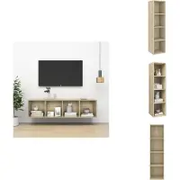 vidaXL Tv-kast - Tv-kasten - Televisiekast - Televisiekasten - Tv-wandmeubel 37x37x142,5 cm bewerkt hout sonoma eikenkleurig
